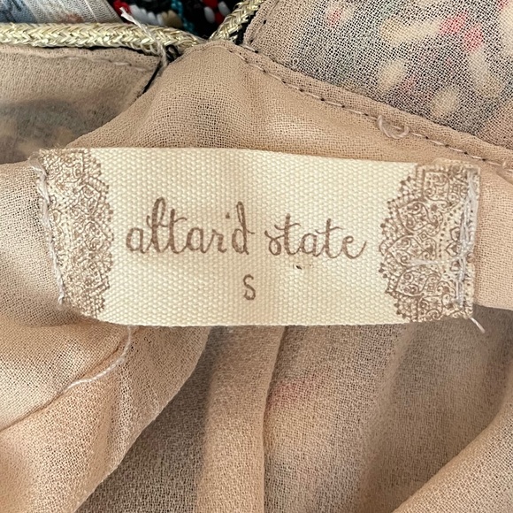 {Altar'd State} Sleeveless Boho Mixed Media Floral Maxi Dress - Womens Small - Picture 8 of 10
